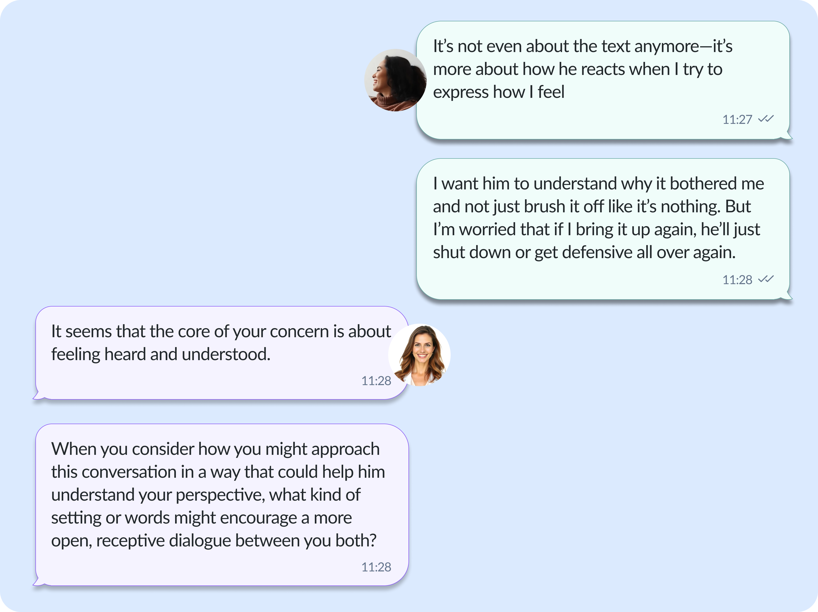 Health Relationship Chat Messages